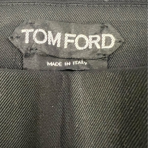 Tom Ford Black Straight leg Trousers with back Zip legs. - Picture 6 of 11